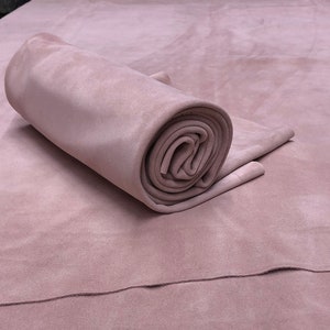 Poudre Pink 1.4-1.6 mm Cowhide Suede, Suede Jewelry Earrings, Jewelry Organizer, Supply for Tote bag wallet shoes pipe bag, Jewelry Roll Bag