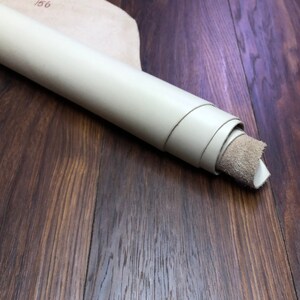 Beige Nappa Leather, 1.4-1.6 mm Leather, Painted Leather, Supply for Leather Craft, Leather for Organizer and ipad cover
