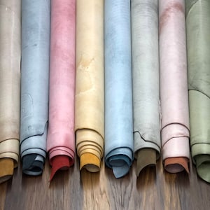 Ghost Waxed 2-2,2 mm Natural Skin Leather, Camel Effect Leather, Leather Craft Material, Leather for Notebook Organizer Tote bag Pipe