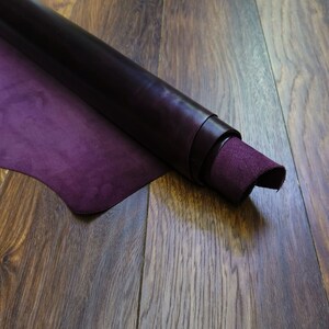Lila Palermo Glanzleder, 1,4-1,6 mm Leder, Effektleder, Zubehör für Lederhandwerk, Leder für Organizer und iPad-Hülle