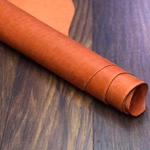 Orange Roma Leather, 1.4-1.6 mm Leather, Effect Leather, Supply for Leather Craft, Leather for Organizer and ipad cover, Black Friday
