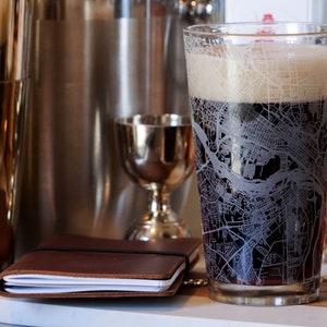 Your City Map Pint Glass | Your City | Town Personalized | Etched Glass ...
