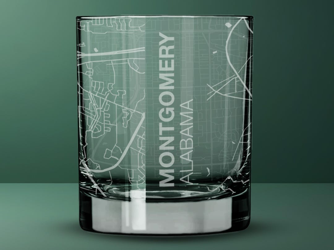 City Map Glass Etched Whiskey Glass Map Glass Custom Drinking Glass ...