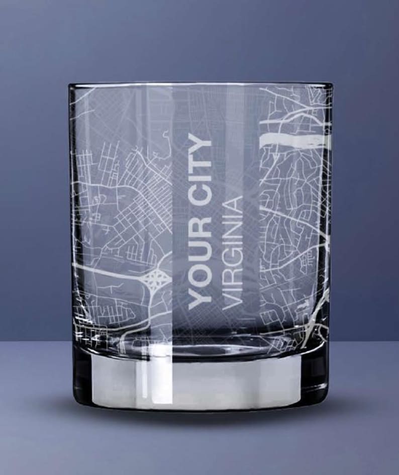 Your City Map Rocks Glass | Your City | Town Personalized | Custom ...