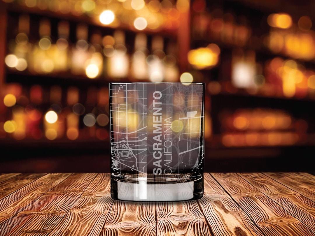 City Map Glass Etched Whiskey Glass Map Glass Custom Drinking Glass ...