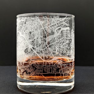 Your City Map Rocks Glass | Your City | Town Personalized | Etched Whiskey Glass (11oz) | Engraved Bourbon Glass | Custom Glassware Gift