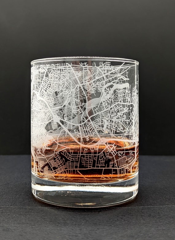 Louisville KY City Map Rocks Glass Town Personalized 