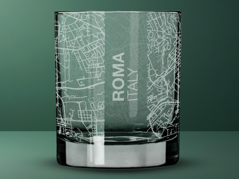 TwiceTravelled City Map Rocks Glass
