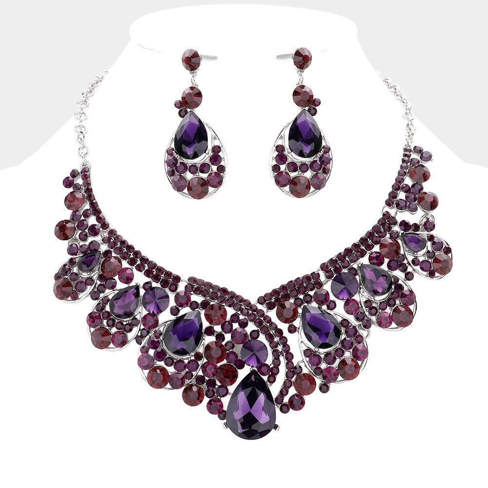 Purple costume jewelry sets deals