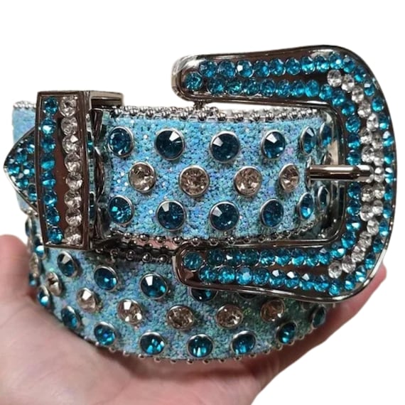 Rhinestone Western Belt with Removable Buckle - Sparkly Cowgirl Cowboy Waist Rhinestone Belt Goth Belt Bling Belts for Women and Men  main image 3