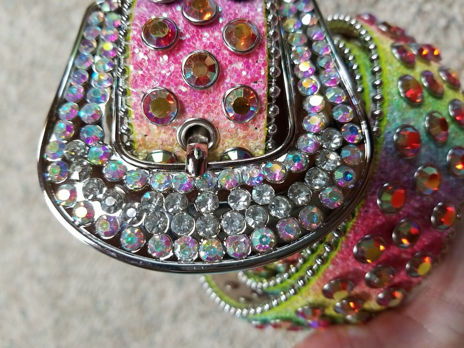 1 yard Rainbow rhinestone belt or making dress or hat Wide Rhinestone Belt - Etsy main image 2