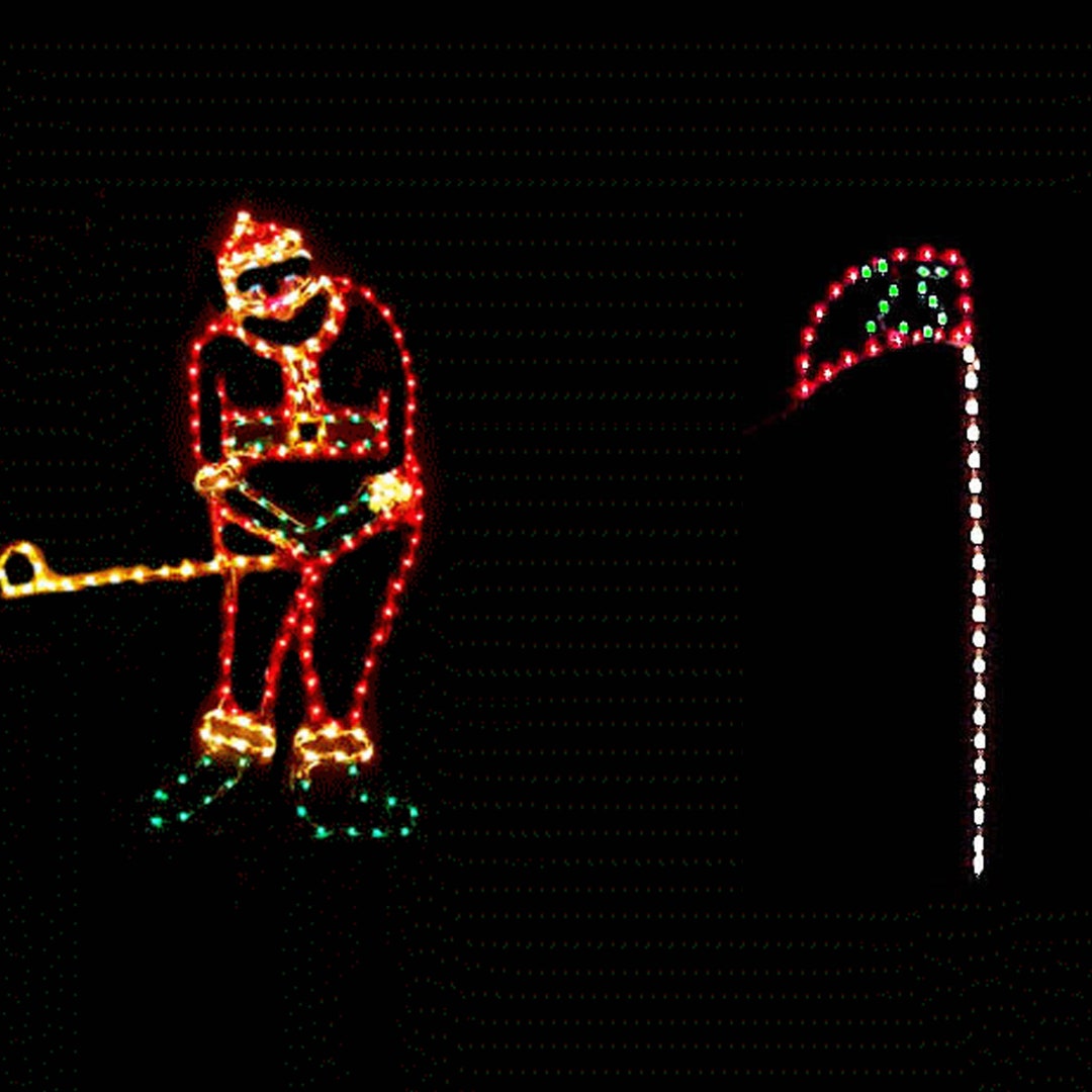 Animated Christmas Golfing Santa Claus LED Outdoor Decorations With