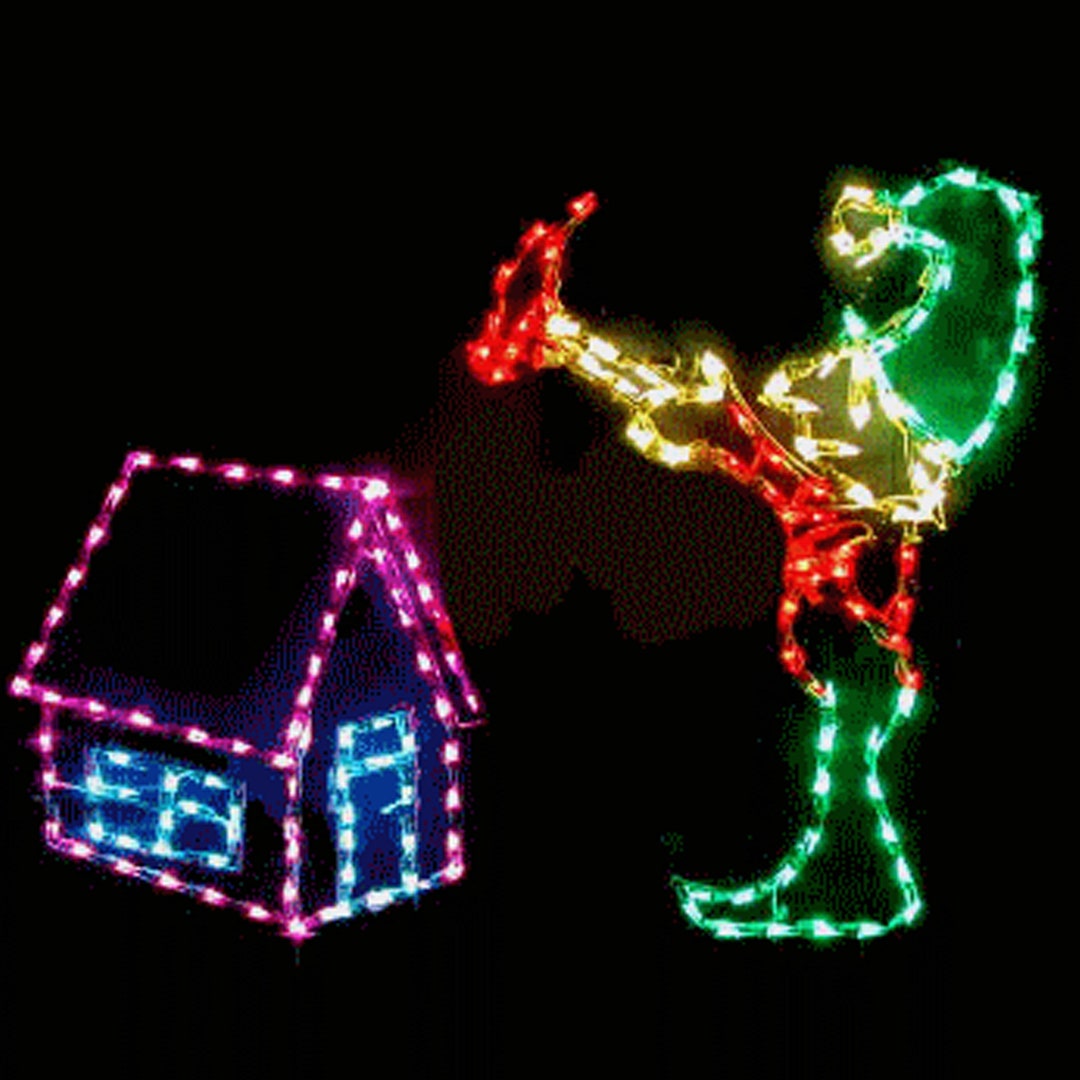 Animated Christmas Outdoor Decoration LED Yard Art Working Elf Making