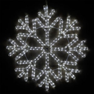 Christmas Outdoor Decoration LED Cool White Snowflake Rope Light Winter Display 24"