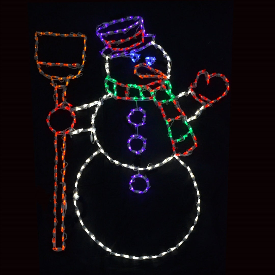 Christmas Outdoor Decorations LED Snowman With Broomstick Yard Art ...