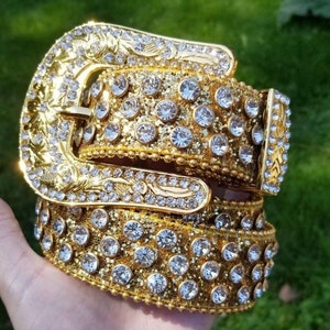 Gold crystal belt outlet