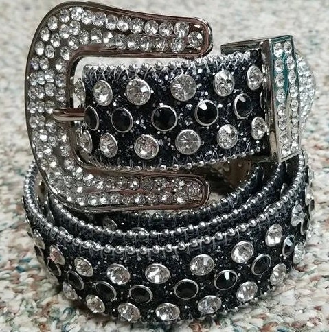 Black rhinestone belt online