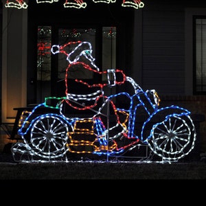 Christmas Decoration Outdoor Yard Art Animated LED Lighted Santa on ...