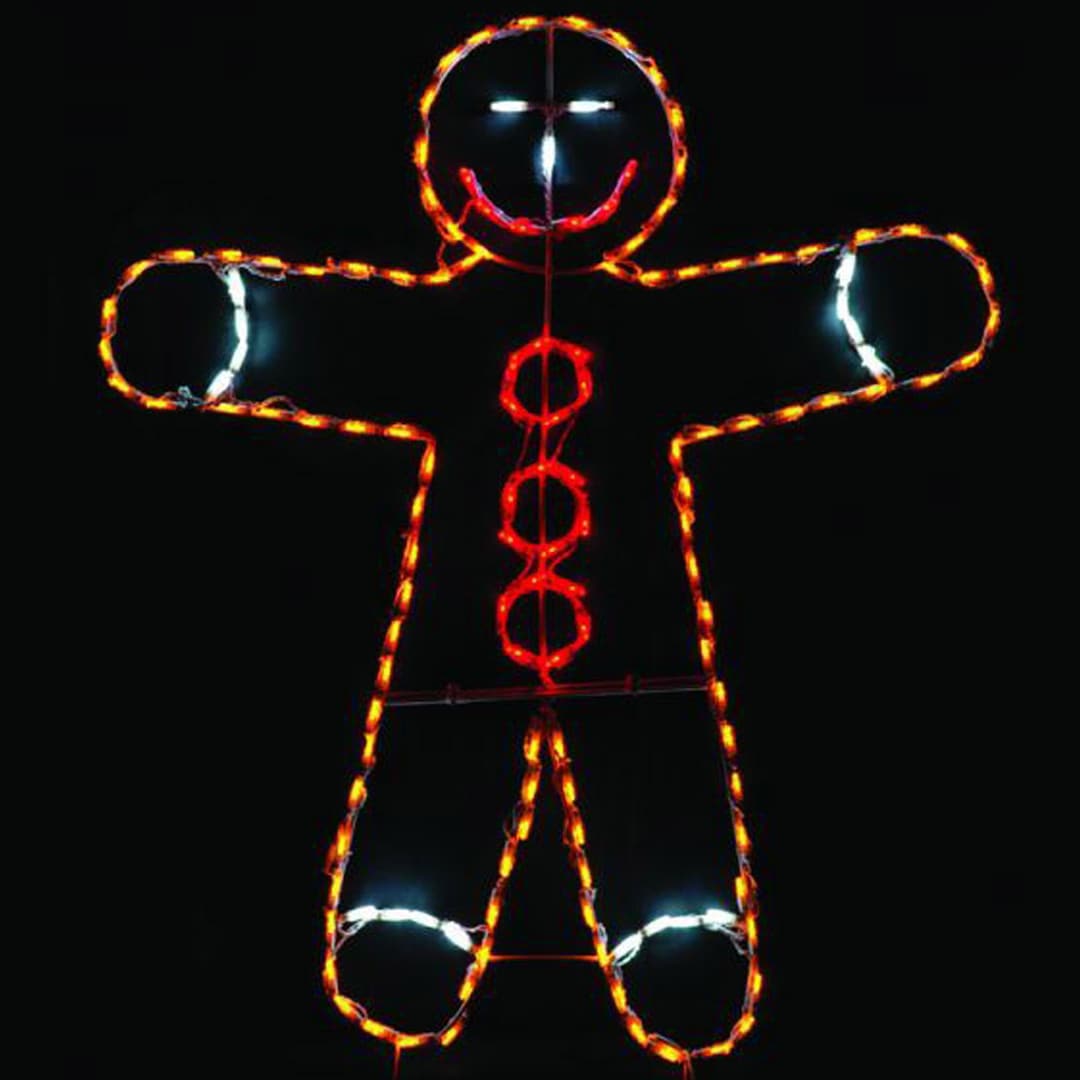 Christmas Light Display LED Gingerbread Boy Outdoor Yard Art Decoration ...