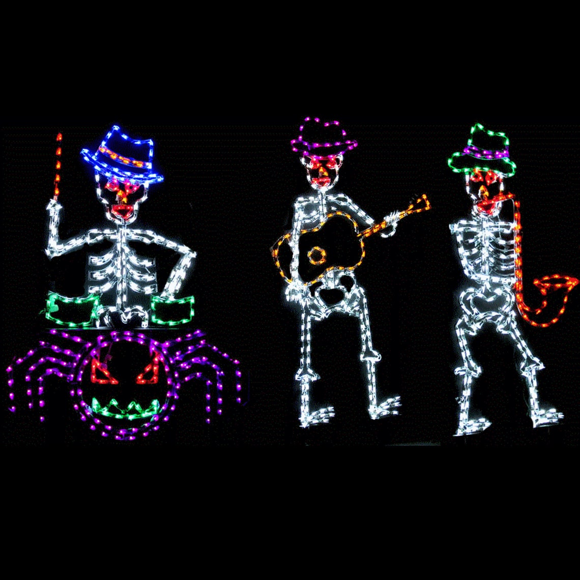 Halloween Skeleton Band Animated Yard Art Spooky Outdoor LED Etsy