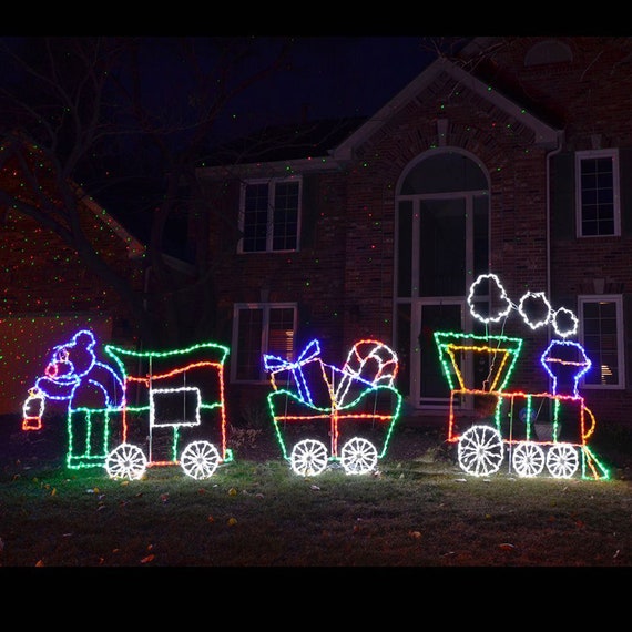 Christmas Toy Train LED Outdoor Wireframe Yard Art Lighted - Etsy ...