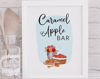 Caramel Apple Bar Sign: Fall Party Decor (Digital Download)