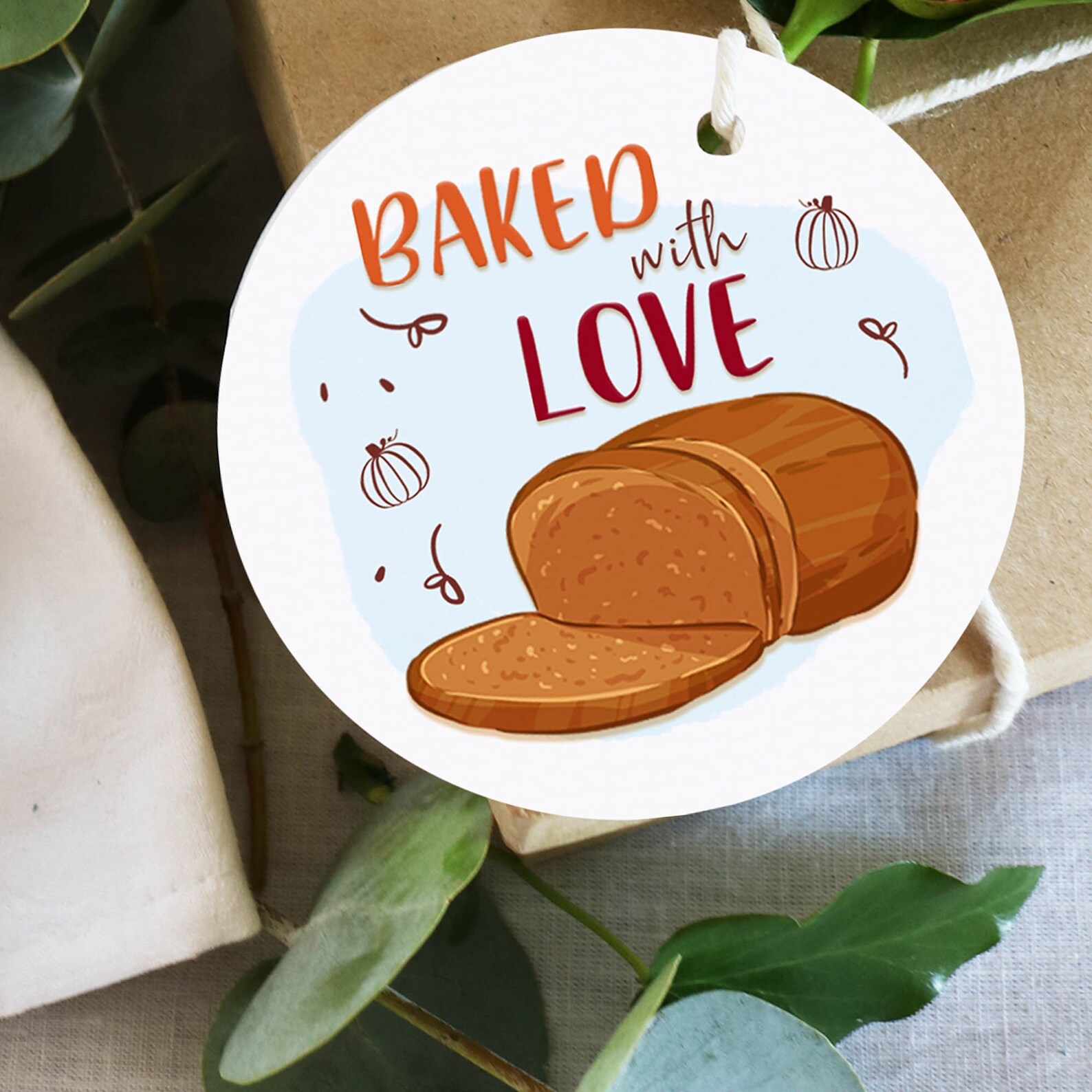 Printable Pumpkin Bread Tags Template Fall Baked With Love Tags for ...
