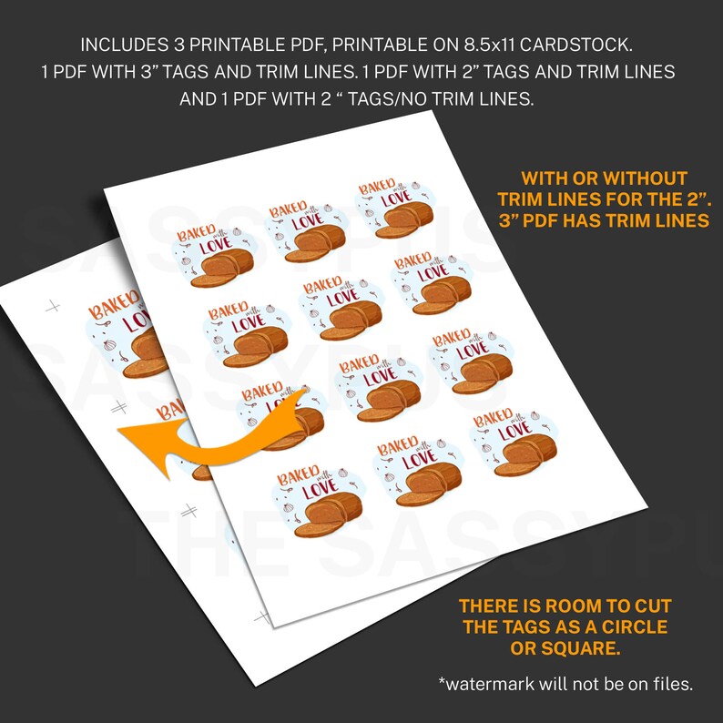 Printable Pumpkin Bread Tags Template Fall Baked With Love Tags for ...