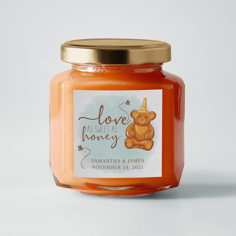 Love as Sweet as Honey Favor Editable Labels