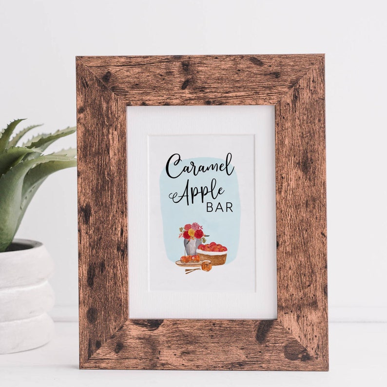 Caramel Apple Bar Sign Printable Candy Apple Bar Signs Digital Download ...