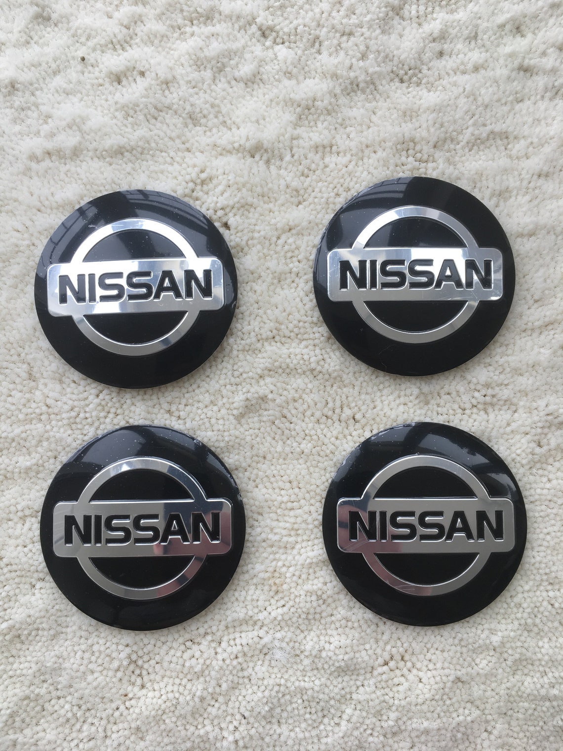 4 Pcs Set NISSAN wheel center hub caps stickers 56mm Black Etsy