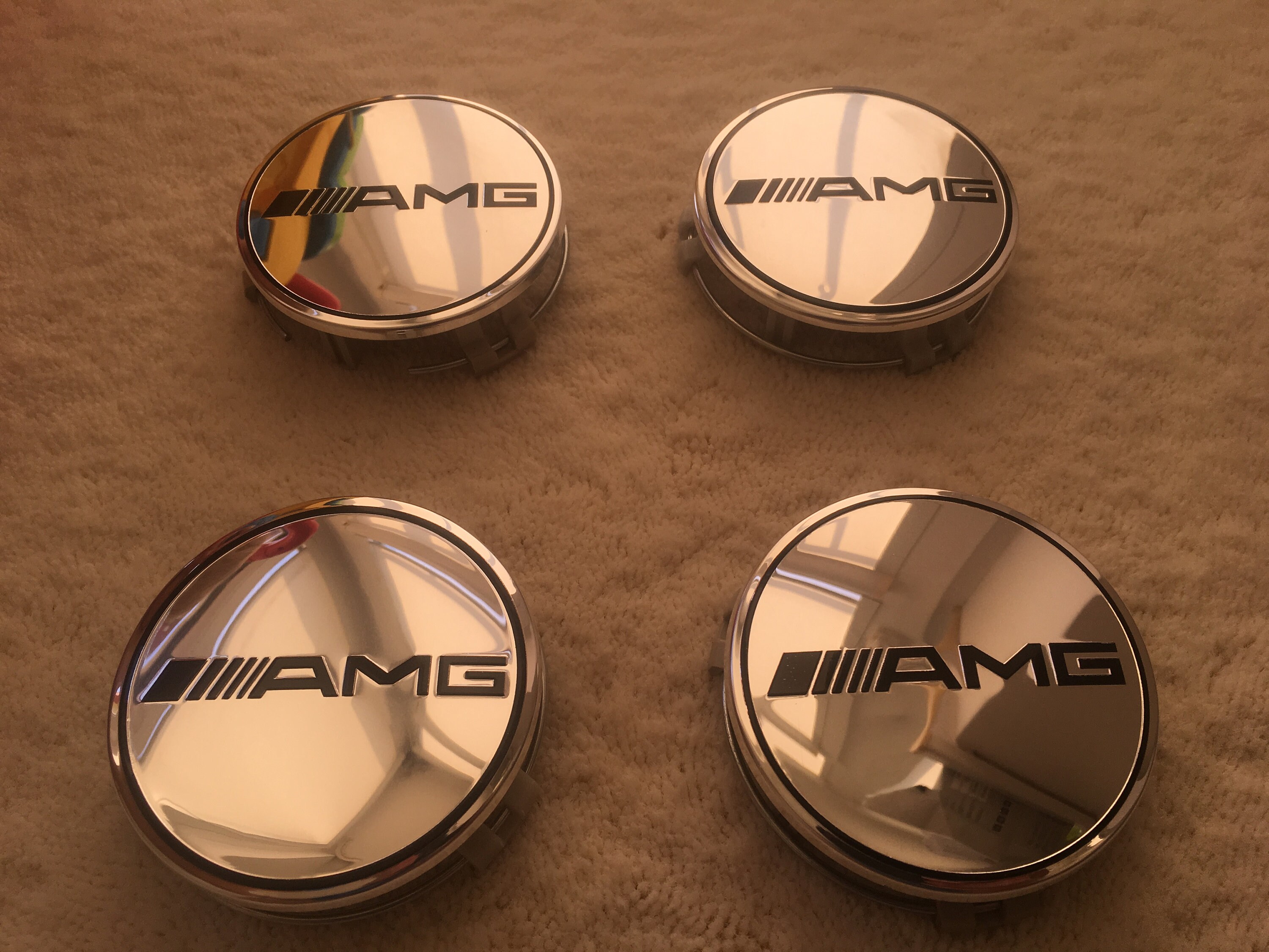 AMG wheel center hub caps 75mm 295 inch Silver for Mercedes Etsy