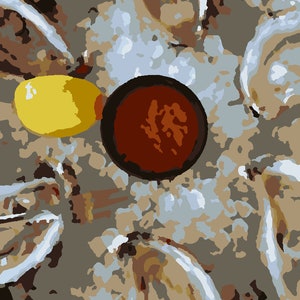 Oysters on the Half Shell Paint by Number Kit - Great for Beginners!
