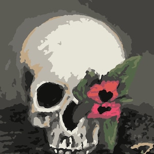 Skull and Flower Paint by Number Kit -a Fun Fall Activity!