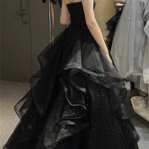 Black off Shoulder Prom Dresselegant Black Prom Dresstulle - Etsy