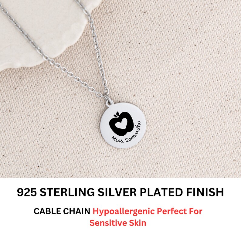 Kindergarten Teacher Necklace Personalized, Message Card Jewelry Gift ...