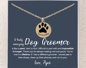 Gift for Dog Groomer, Dog Groomer Necklace, Pet Grooming, Cat Groomer Gift, Personalized Jewelry For Pet Groomer Dog Salon Dog Groomer Squad