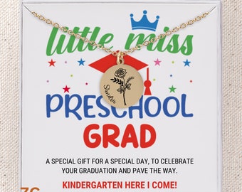 Preschool Graduation Name Necklace Personalized, Kindergarten Here I Come Graduation Ceremony, Graduation Preschool Pre-K Grad Notecard Gift