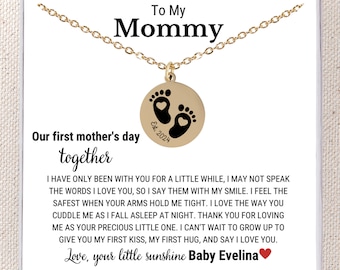1st Mothers Day Gift From Baby, First Mothers Day Necklace Card For Her, Our first Mothers Day Gift, Personalized First Mother's Day 2024