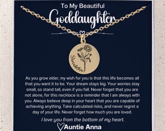 Goddaughter Necklace Personalized, Gifts from Godmother Godfather, Goddaughter Graduation, Goddaughter Necklace Birthday Gift Name Necklace