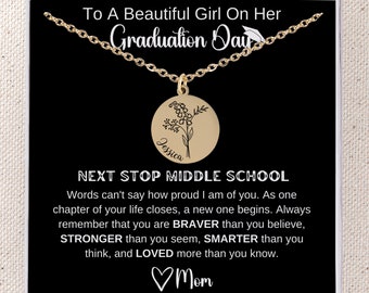 Elementary School Graduation Personalized Gift for Her, 5th Grade Graduation Gift Ideas, Custom Girl's Graduation Necklace, Class of 2024