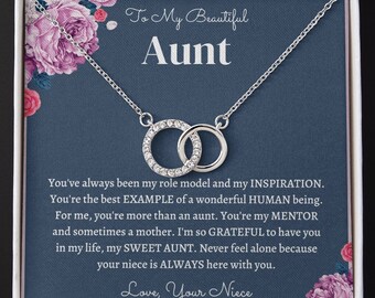 To My Beautiful Aunt Necklace Gift, Aunt Niece Jewelry, Aunt Gift From Niece, Aunt-Niece Personalized Gift, Aunt birthday Gift From Niece