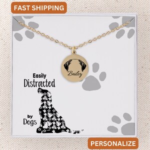 Dog Ear Necklace Personalized, Dog Named Necklace, Personalized Dog Memorial Gift, Dog Breed Necklace, Custom Dog Mom Name Birthday Jewelry