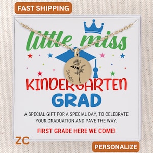 Kindergarten Graduation Personalized, Name Necklace For Girl, Kindergarten Graduation Gift for Kindergarten Grad, K Graduation Necklace Gift