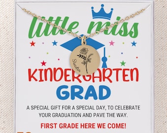 Kindergarten Graduation Personalized, Name Necklace For Girl, Kindergarten Graduation Gift for Kindergarten Grad, K Graduation Necklace Gift