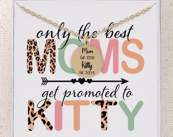 Kitty Custom Necklace, Personalized Gifts for Kitty, Message Card Necklace Gift from Grandkids, Kitty Grandma Jewelry, Nana Mothers Day Gift