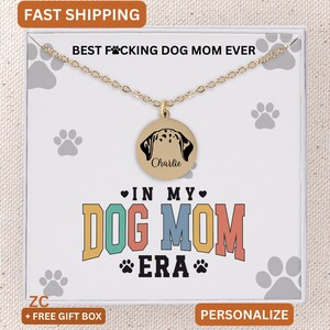 Dog Name Necklace, Personalized Dog Ears Necklace, Custom Pet Jewelry, Pet Name Necklace, Pet Memorial Gift, Christmas Gift, Gift For Her
