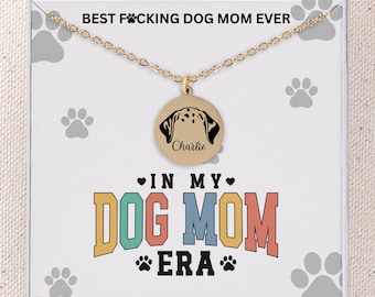 Dog Name Necklace, Personalized Dog Ears Necklace, Custom Pet Jewelry, Pet Name Necklace, Pet Memorial Gift, Christmas Gift, Gift For Her