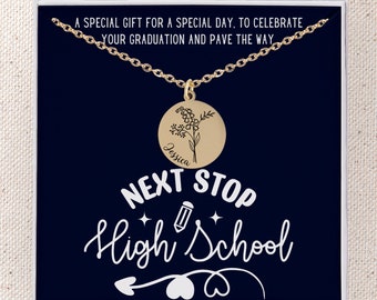 8th Grade Graduation Personalized Necklace Middle School Graduation Jewelry Custom Junior High Graduation Necklace Eighth Grade Graduate