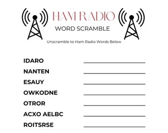 Ham Radio Word Scramble Puzzle, Fun Gift (PDF Pattern)